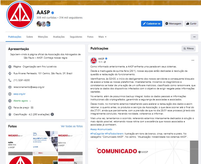 AASP - Nota Oficial